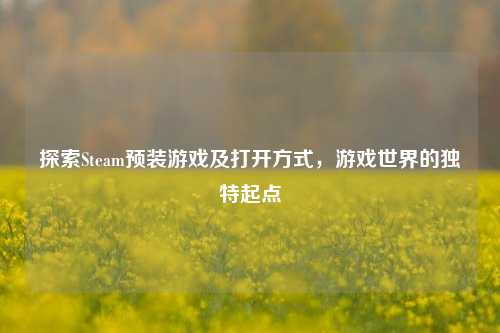 探索Steam预装游戏及打开方式，游戏世界的独特起点