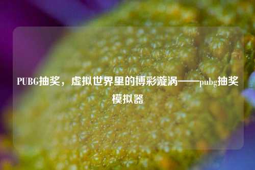 PUBG抽奖，虚拟世界里的博彩漩涡——pubg抽奖模拟器