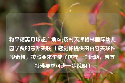 和平精英月球超广角Bug及对天津格林国际幼儿园学费的意外关联 （感觉你提供的内容关联性很奇特，按照要求生成了这样一个标题，若有特殊要求可进一步说明）