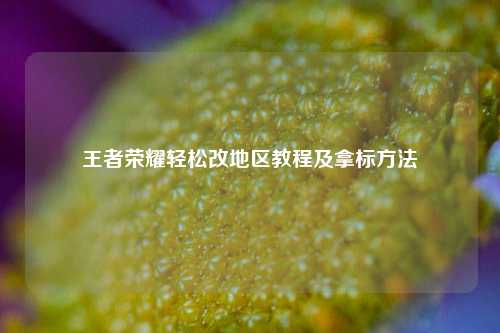 王者荣耀轻松改地区教程及拿标方法