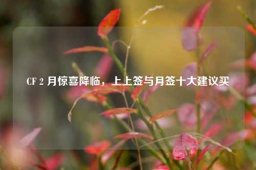 CF 2 月惊喜降临,上上签与月签十大建议买