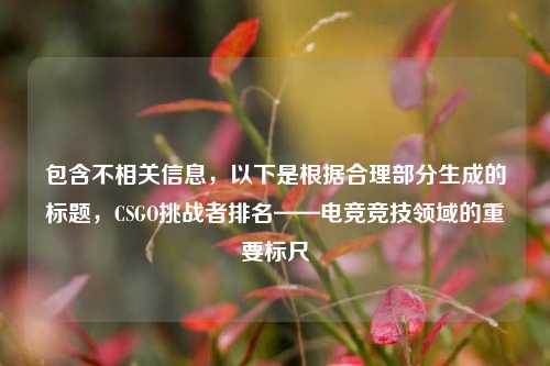 包含不相关信息，以下是根据合理部分生成的标题，CSGO挑战者排名——电竞竞技领域的重要标尺
