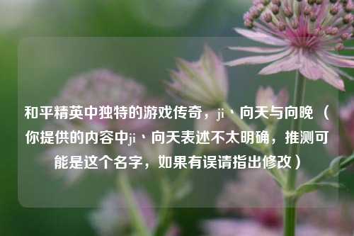 和平精英中独特的游戏传奇，ji丶向天与向晚 （你提供的内容中ji丶向天表述不太明确，推测可能是这个名字，如果有误请指出修改）