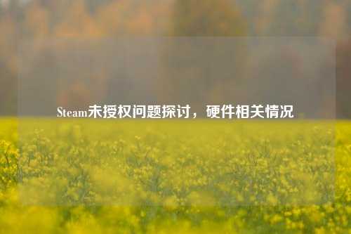 Steam未授权问题探讨,硬件相关情况