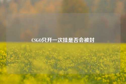 CSGO只开一次挂是否会被封