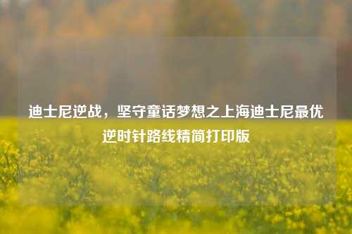 迪士尼逆战,坚守童话梦想之上海迪士尼最优逆时针路线精简打印版