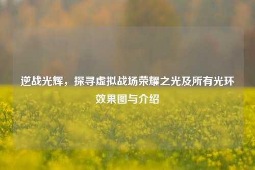 逆战光辉，探寻虚拟战场荣耀之光及所有光环效果图与介绍