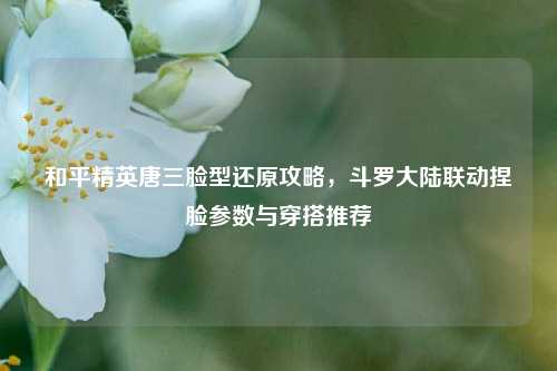 和平精英唐三脸型还原攻略，斗罗大陆联动捏脸参数与穿搭推荐