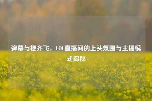 弹幕与梗齐飞，LOL直播间的上头氛围与主播模式揭秘