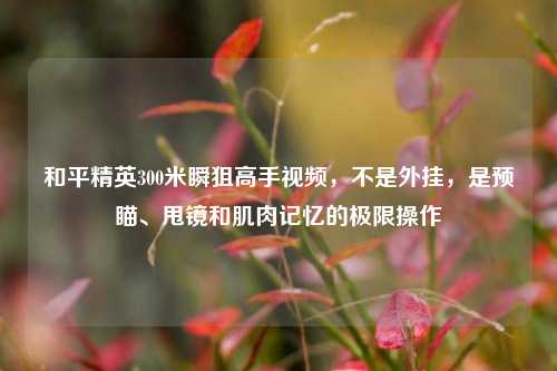 和平精英300米瞬狙高手视频，不是外挂，是预瞄、甩镜和肌肉记忆的极限操作