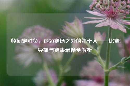 帧间定胜负，CSGO赛场之外的第十人——比赛导播与赛事录像全解析