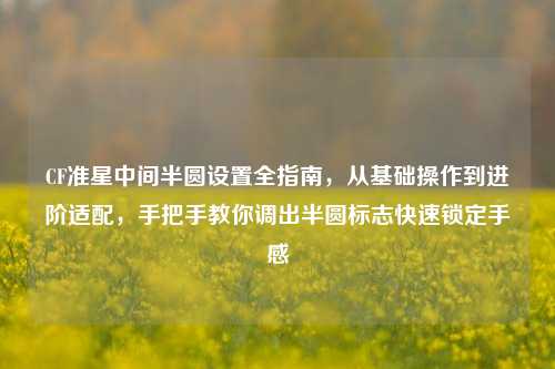 CF准星中间半圆设置全指南，从基础操作到进阶适配，手把手教你调出半圆标志快速锁定手感