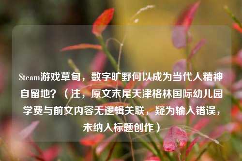 Steam游戏草甸，数字旷野何以成为当代人精神自留地？（注，原文末尾天津格林国际幼儿园学费与前文内容无逻辑关联，疑为输入错误，未纳入标题创作）
