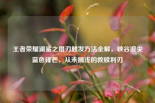 王者荣耀澜鲨之猎刃触发方法全解，峡谷浪尖蓝色锋芒，从未搁浅的救赎利刃