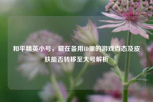 和平精英小号，藏在备用ID里的游戏百态及皮肤能否转移至大号解析