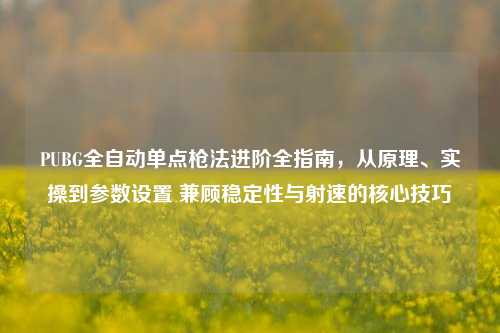 PUBG全自动单点枪法进阶全指南，从原理、实操到参数设置 兼顾稳定性与射速的核心技巧