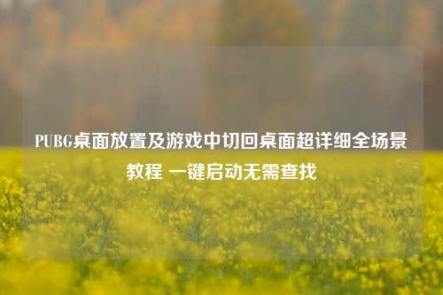 PUBG桌面放置及游戏中切回桌面超详细全场景教程 一键启动无需查找