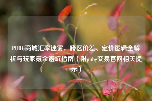 PUBG商城汇率迷雾，跨区价差、定价逻辑全解析与玩家氪金避坑指南（附pubg交易官网相关提示）