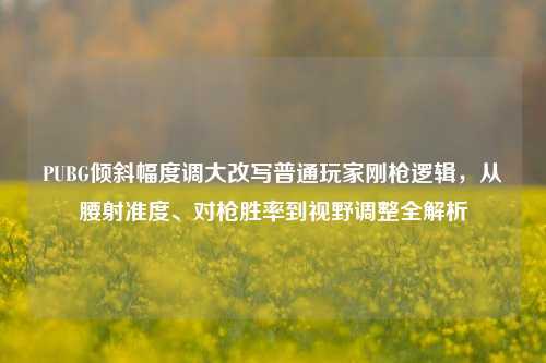 PUBG倾斜幅度调大改写普通玩家刚枪逻辑，从腰射准度、对枪胜率到视野调整全解析