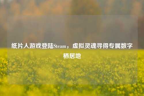 纸片人游戏登陆Steam，虚拟灵魂寻得专属数字栖居地
