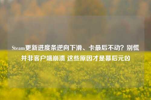Steam更新进度条逆向下滑、卡最后不动？别慌并非客户端崩溃 这些原因才是幕后元凶