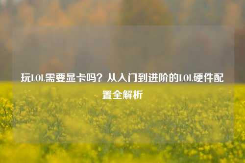 玩LOL需要显卡吗？从入门到进阶的LOL硬件配置全解析