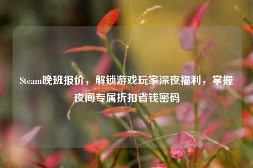Steam晚班报价，解锁游戏玩家深夜福利，掌握夜间专属折扣省钱密码