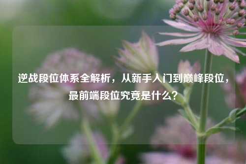 逆战段位体系全解析，从新手入门到巅峰段位，最前端段位究竟是什么？