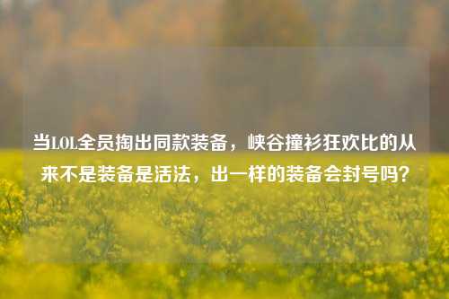 当LOL全员掏出同款装备，峡谷撞衫狂欢比的从来不是装备是活法，出一样的装备会封号吗？
