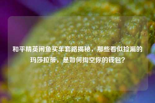 和平精英闲鱼买车套路揭秘，那些看似捡漏的玛莎拉蒂，是如何掏空你的钱包？