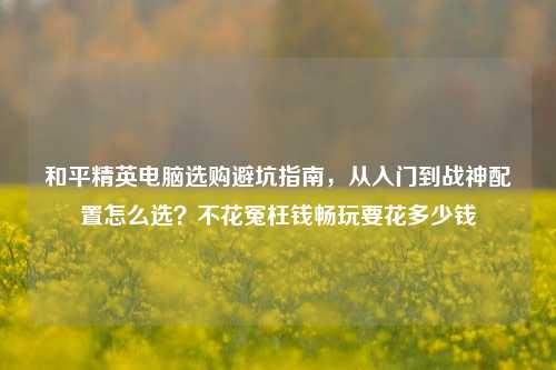 和平精英电脑选购避坑指南，从入门到战神配置怎么选？不花冤枉钱畅玩要花多少钱