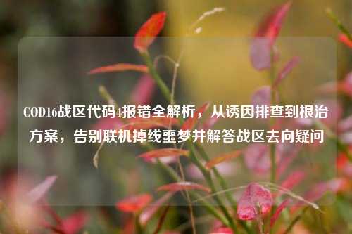 COD16战区代码4报错全解析，从诱因排查到根治方案，告别联机掉线噩梦并解答战区去向疑问