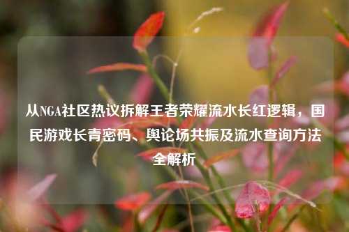 从NGA社区热议拆解王者荣耀流水长红逻辑，国民游戏长青密码、舆论场共振及流水查询方法全解析