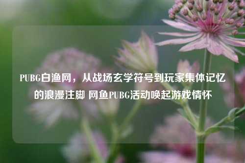 PUBG白渔网，从战场玄学符号到玩家集体记忆的浪漫注脚 网鱼PUBG活动唤起游戏情怀
