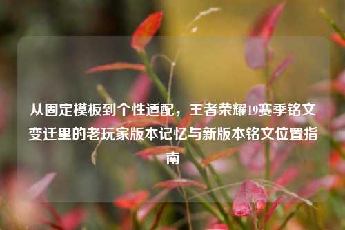 从固定模板到个性适配，王者荣耀19赛季铭文变迁里的老玩家版本记忆与新版本铭文位置指南
