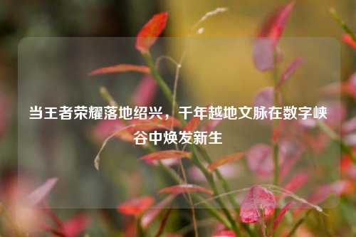 当王者荣耀落地绍兴，千年越地文脉在数字峡谷中焕发新生
