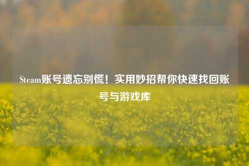 Steam账号遗忘别慌！实用妙招帮你快速找回账号与游戏库