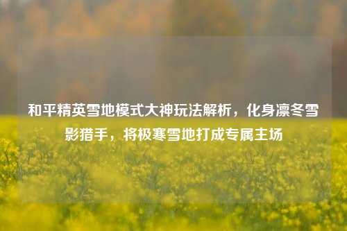 和平精英雪地模式大神玩法解析，化身凛冬雪影猎手，将极寒雪地打成专属主场