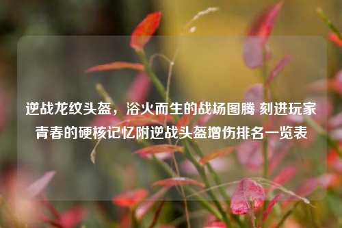 逆战龙纹头盔，浴火而生的战场图腾 刻进玩家青春的硬核记忆附逆战头盔增伤排名一览表