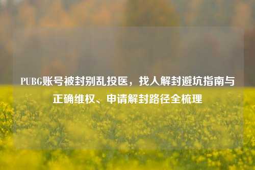 PUBG账号被封别乱投医，找人解封避坑指南与正确维权、申请解封路径全梳理