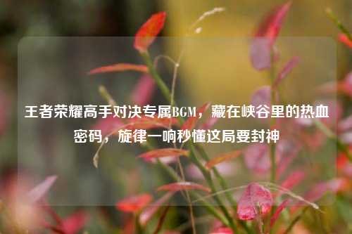 王者荣耀高手对决专属BGM，藏在峡谷里的热血密码，旋律一响秒懂这局要封神