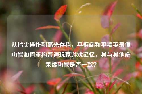 从指尖操作到高光存档，平板端和平精英录像功能如何重构普通玩家游戏记忆，其与其他端录像功能是否一致？