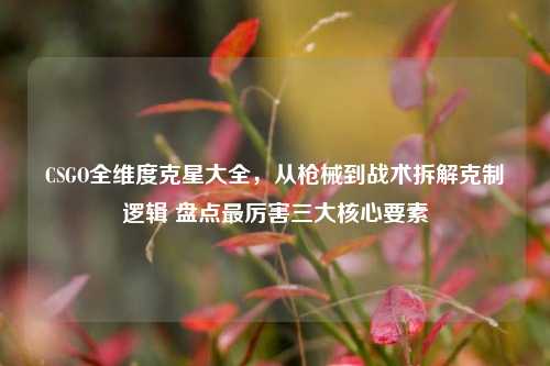 CSGO全维度克星大全，从枪械到战术拆解克制逻辑 盘点最厉害三大核心要素