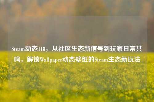Steam动态118，从社区生态新信号到玩家日常共鸣，解锁Wallpaper动态壁纸的Steam生态新玩法