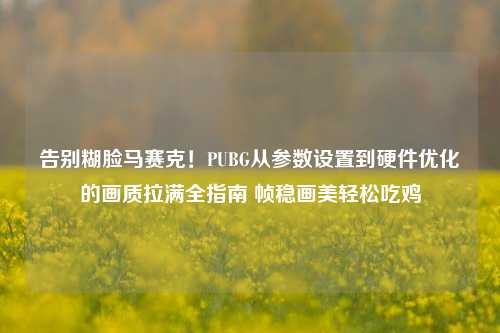 告别糊脸马赛克！PUBG从参数设置到硬件优化的画质拉满全指南 帧稳画美轻松吃鸡