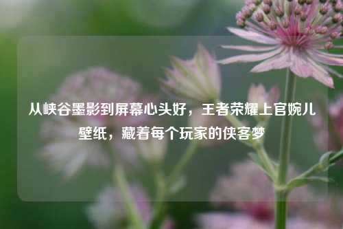 从峡谷墨影到屏幕心头好,王者荣耀上官婉儿壁纸,藏着每个玩家的侠客梦