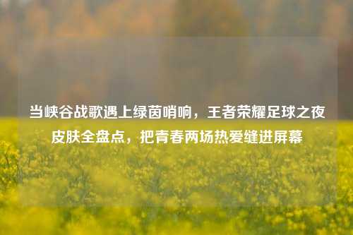 当峡谷战歌遇上绿茵哨响，王者荣耀足球之夜皮肤全盘点，把青春两场热爱缝进屏幕