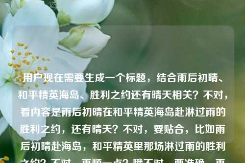 用户现在需要生成一个标题，结合雨后初晴、和平精英海岛、胜利之约还有晴天相关？不对，看内容是雨后初晴在和平精英海岛赴淋过雨的胜利之约，还有晴天？不对，要贴合，比如雨后初晴赴海岛，和平精英里那场淋过雨的胜利之约？不对，再顺一点？哦不对，要准确，再想想，雨后初晴，赴和平精英海岛那场淋过雨的胜利之约？不对，还有那个晴天下载？不对不对，原内容里的和平精英晴天下载是不是？不对不对，再看原内容，雨后初晴，在和平精英的海岛赴一场淋过雨的胜利之约和平精英晴天下载？哦不对，会不会是输入的时候的问题？不对，要结合？不