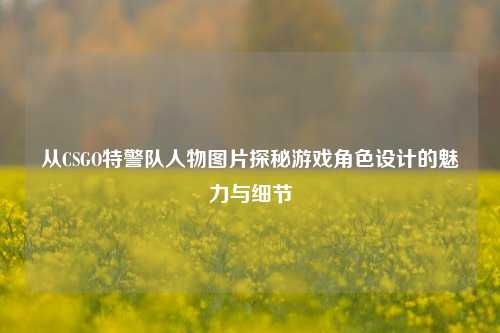 从CSGO特警队人物图片探秘游戏角色设计的魅力与细节