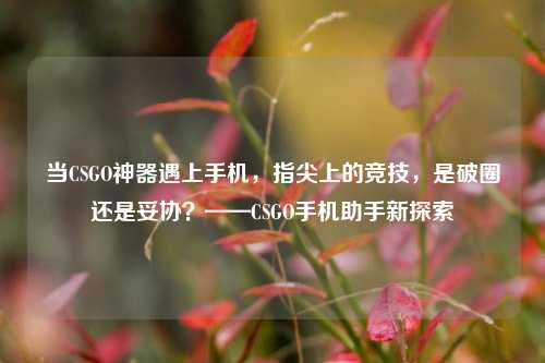 当CSGO神器遇上手机，指尖上的竞技，是破圈还是妥协？——CSGO手机助手新探索